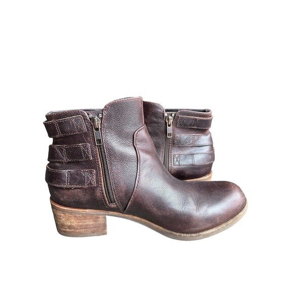 Ugg Volta Brown Leather Ankle Booties Size 8 - Picture 5 of 6